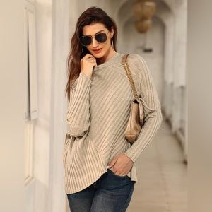 Women's Loose Turtleneck Oversize Long Pullover Sweater Dress